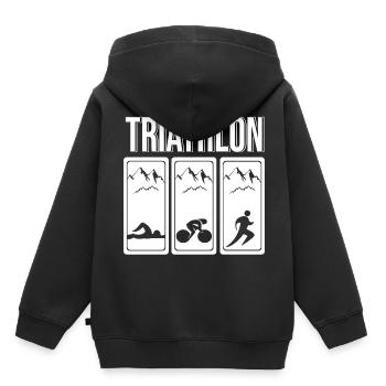 Triathlon triathlete - Kids Premium Organic Hoodie - black - Back - AI Model Kid Male (0cm)