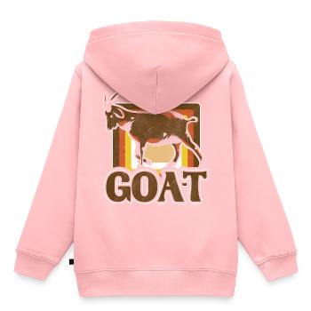 Chèvre - Sweat Premium à capuche enfant bio - rose - Dos - AI Model Kid Female (0cm)
