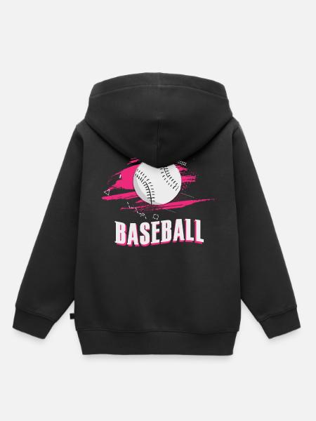 Baseball Baseballteam Baseballschläger - Kinder Premium Organic Hoodie - Schwarz