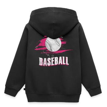 Baseball joueur de baseball batte de baseball - Sweat Premium à capuche enfant bio - noir - Dos - AI Model Kid Male (0cm)