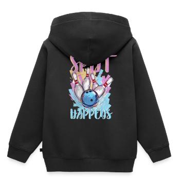 Bowling Bowler Bowling Bowling Ball - Sweat Premium à capuche enfant bio - noir - Dos - AI Model Kid Male (0cm)