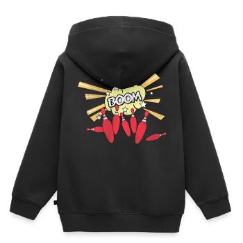 Boule de bowling bowling bowling grève de bowling - Sweat Premium à capuche enfant bio - noir - Dos - AI Model Kid Male (0cm)