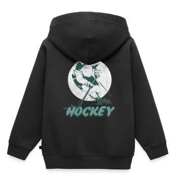 Hockey sur glace Hockey sur glace Équipe de hockey sur glace - Sweat Premium à capuche enfant bio - noir - Dos - AI Model Kid Male (0cm)