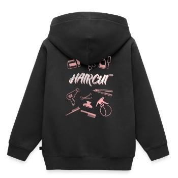 Coiffeur coiffeur coiffeur - Sweat Premium à capuche enfant bio - noir - Dos - AI Model Kid Male (0cm)