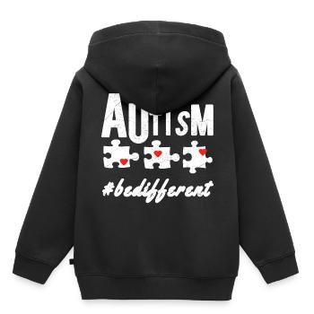 Autiste Autism Asperger Syndrome Autisme Autiste - Sweat Premium à capuche enfant bio - noir - Dos - AI Model Kid Male (0cm)