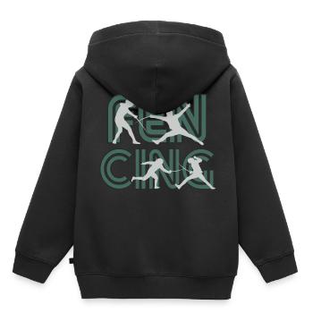 Escrime escrime - Sweat Premium à capuche enfant bio - noir - Dos - AI Model Kid Male (0cm)