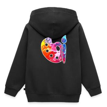 art - Sweat Premium à capuche enfant bio - noir - Dos - AI Model Kid Male (0cm)