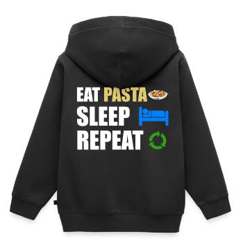 Pasta - Kinder Premium Organic Hoodie - Schwarz - Hinten - AI Model Kid Male (0cm)