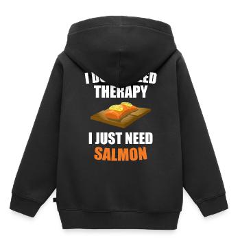Lachs - Kinder Premium Organic Hoodie - Schwarz - Hinten - AI Model Kid Male (0cm)