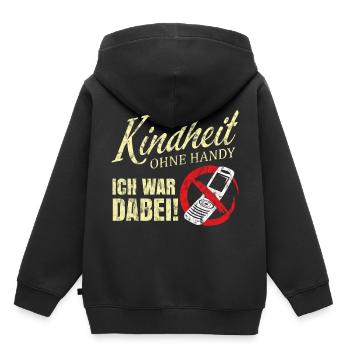 Kindheit ohne Handy - Kinder Premium Organic Hoodie - Schwarz - Hinten - AI Model Kid Male (0cm)