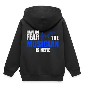 Musiciens - Sweat Premium à capuche enfant bio - noir - Dos - AI Model Kid Male (0cm)