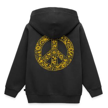 Signe de la paix - Sweat Premium à capuche enfant bio - noir - Dos - AI Model Kid Male (0cm)
