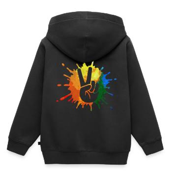 Mouvement de paix - Sweat Premium à capuche enfant bio - noir - Dos - AI Model Kid Male (0cm)