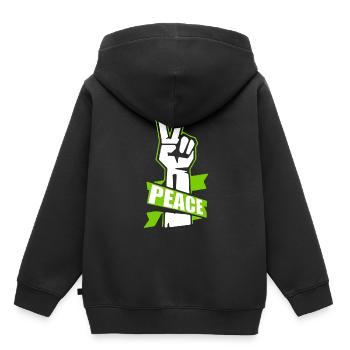 Peace - Kinder Premium Organic Hoodie - Schwarz - Hinten - AI Model Kid Male (0cm)