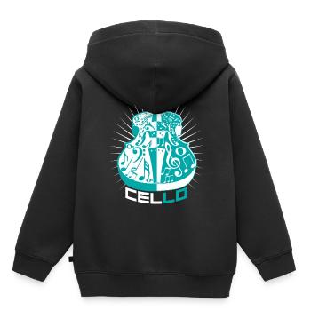 Cello - Kinder Premium Organic Hoodie - Schwarz - Hinten - AI Model Kid Male (0cm)