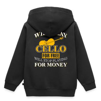 Cello - Kinder Premium Organic Hoodie - Schwarz - Hinten - AI Model Kid Male (0cm)