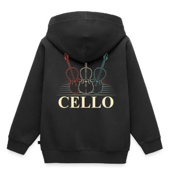 Cello - Kinder Premium Organic Hoodie - Schwarz - Hinten - AI Model Kid Male (0cm)