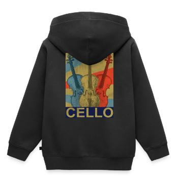 Cello - Kinder Premium Organic Hoodie - Schwarz - Hinten - AI Model Kid Male (0cm)