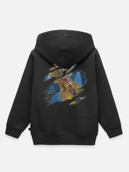 Cello Streichinstrument - Kinder Premium Organic Hoodie - Schwarz
