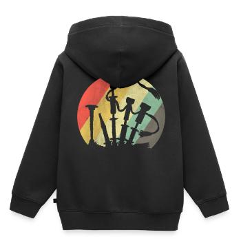 Dudelsack - Kinder Premium Organic Hoodie - Schwarz - Hinten - AI Model Kid Male (0cm)