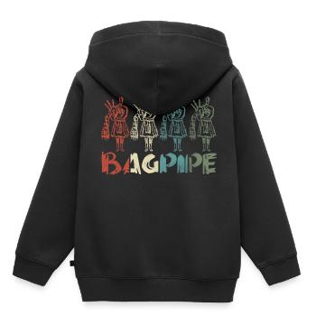 Dudelsack Blasinstrument Schottland Musiker - Kinder Premium Organic Hoodie - Schwarz - Hinten - AI Model Kid Male (0cm)