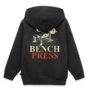Bankdrücken Fitness Hantelbank Kraftsport - Kinder Premium Organic Hoodie - Schwarz - Hinten - AI Model Kid Male (0cm)