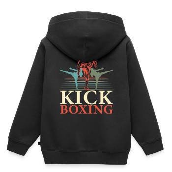kickboxing - Sweat Premium à capuche enfant bio - noir - Dos - AI Model Kid Male (0cm)
