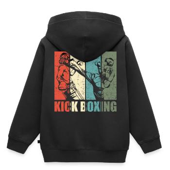 kickboxing - Sweat Premium à capuche enfant bio - noir - Dos - AI Model Kid Male (0cm)