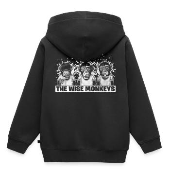Affen - Kinder Premium Organic Hoodie - Schwarz - Hinten - AI Model Kid Male (0cm)