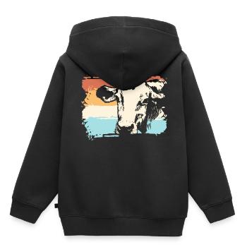 Vaches vaches - Sweat Premium à capuche enfant bio - noir - Dos - AI Model Kid Male (0cm)