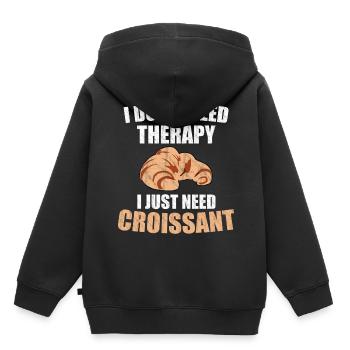 Croissant therapy - Kids Premium Organic Hoodie - black - Back - AI Model Kid Male (0cm)