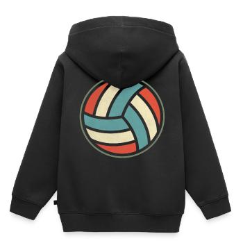 Retro Volleyballer Volleyball Set Volleyball team - Kinder Premium Organic Hoodie - Schwarz - Hinten - AI Model Kid Male (0cm)