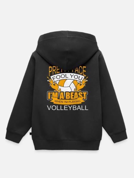 Volley-ball volley-ball volley-ball équipe de volley-ball - Sweat Premium à capuche enfant bio - noir