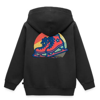 Patinage Patin à glace rétro Patinage artistique - Sweat Premium à capuche enfant bio - noir - Dos - AI Model Kid Male (0cm)