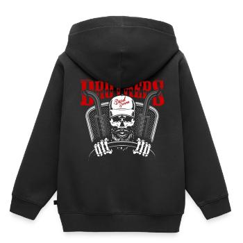 Camion camion camionneur - Sweat Premium à capuche enfant bio - noir - Dos - AI Model Kid Male (0cm)