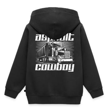 Camions camions - Sweat Premium à capuche enfant bio - noir - Dos - AI Model Kid Male (0cm)