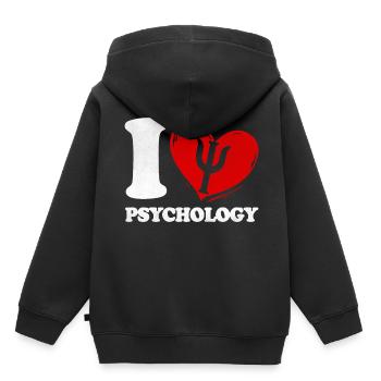 Psychologe Psychotherapeut Ich Liebe Psychologie - Kinder Premium Organic Hoodie - Schwarz - Hinten - AI Model Kid Male (0cm)