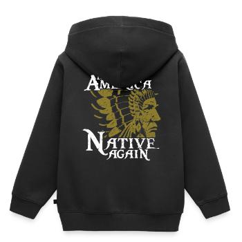 Indian - Kids Premium Organic Hoodie - black - Back - AI Model Kid Male (0cm)