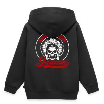 Indiens d'Amérique indigènes Indiens d'Amérique - Sweat Premium à capuche enfant bio - noir - Dos - AI Model Kid Male (0cm)