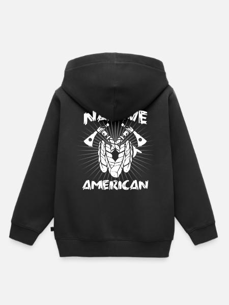 Indianer indianisch Ureinwohner Native - Kinder Premium Organic Hoodie - Schwarz