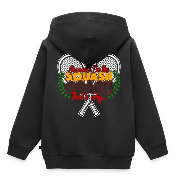Squash - Kinder Premium Organic Hoodie - Schwarz - Hinten - AI Model Kid Male (0cm)