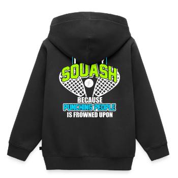 squash - Sweat Premium à capuche enfant bio - noir - Dos - AI Model Kid Male (0cm)