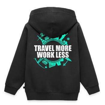 Urlaubsreif Holiday Travel Travelers Travel More - Kids Premium Organic Hoodie - black - Back - AI Model Kid Male (0cm)
