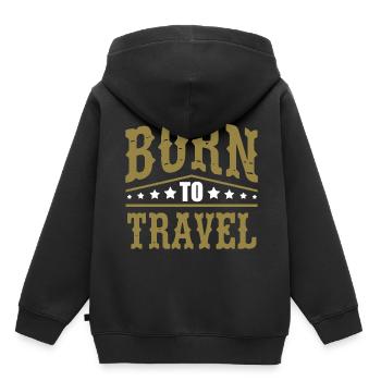 Born To Travel Travel Traveling Traveler Holiday Season - Kids Premium Organic Hoodie - black - Back - AI Model Kid Male (0cm)