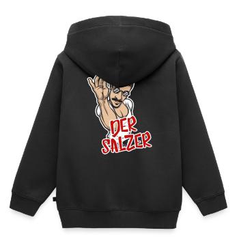 Der Salzer | Grillmeister Tshirt - Kinder Premium Organic Hoodie - Schwarz - Hinten - AI Model Kid Male (0cm)