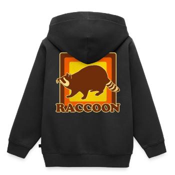 Retro raccoon raccoon - Kids Premium Organic Hoodie - black - Back - AI Model Kid Male (0cm)