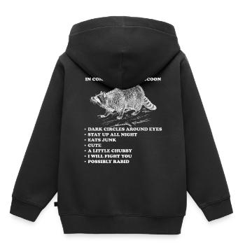 Waschbär lustige Sprüche Tiere - Kinder Premium Organic Hoodie - Schwarz - Hinten - AI Model Kid Male (0cm)