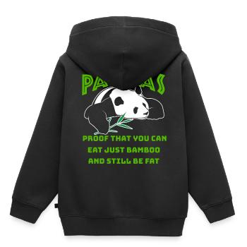 Pandas pandas - Sweat Premium à capuche enfant bio - noir - Dos - AI Model Kid Male (0cm)