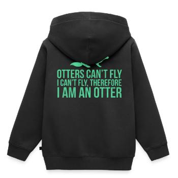 Otter Lustige Tiere - Kinder Premium Organic Hoodie - Schwarz - Hinten - AI Model Kid Male (0cm)