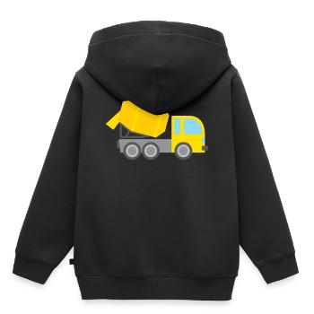 Bétonnières camionneurs - Sweat Premium à capuche enfant bio - noir - Dos - AI Model Kid Male (0cm)